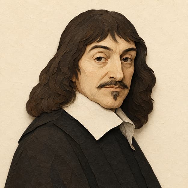 Editorial portrait of René Descartes